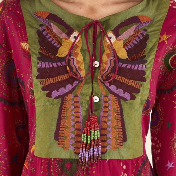 FARM Rio Mixed Prints Embroidered Yoke Maxi Dress - Picture 3 of 12